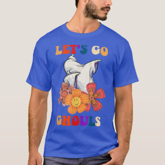T-shirt Allons Gouls Ghost Avec Fleurs Halloween Costu