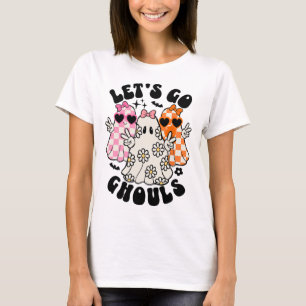 T-shirt Allons Gouls Halloween Ghost Floral Mer Éffrayante