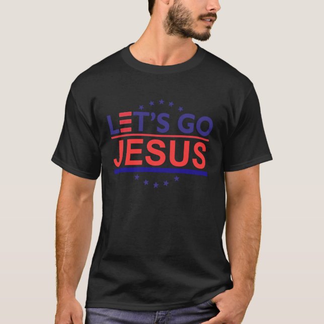 T-shirt Allons Jésus Patriotique Religieux pour Enfants et (Devant)