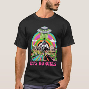 T-shirt Allons les filles Retro Space Desert Cowgirl Bache