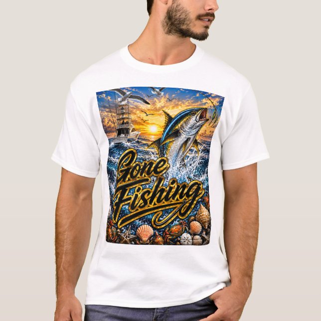 T-shirt Allons pêcher  (Devant)