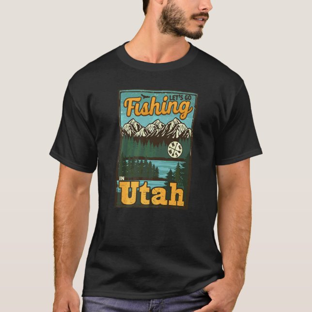 T-shirt Allons Pêcher Dans L'Utah  Pêche Utah (Devant)