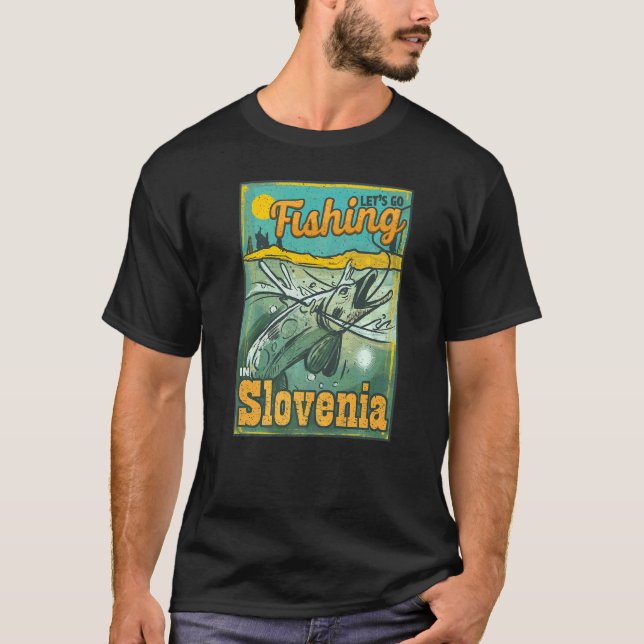 T-shirt Allons pêcher en Slovénie (Devant)