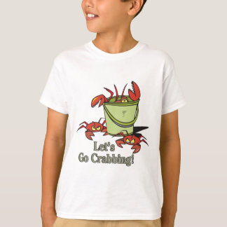 T-shirt allons pêcher un seau de crabes graphique