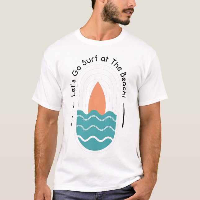 T-shirt Allons Surf à la plage (Devant)