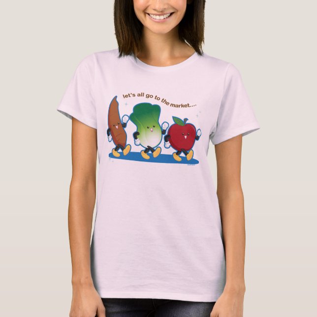 T-shirt Allons tous au marché (Devant)