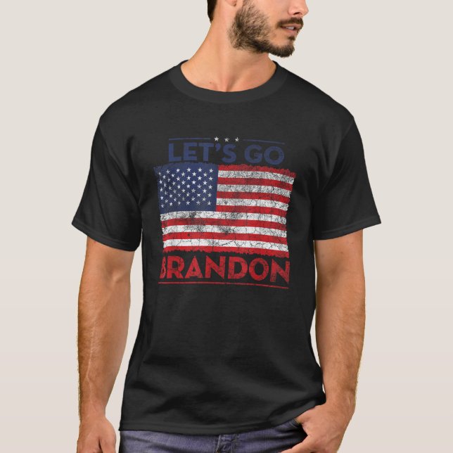 T-shirt Allons voir Brandon Drôle Humour Politique Court S (Devant)