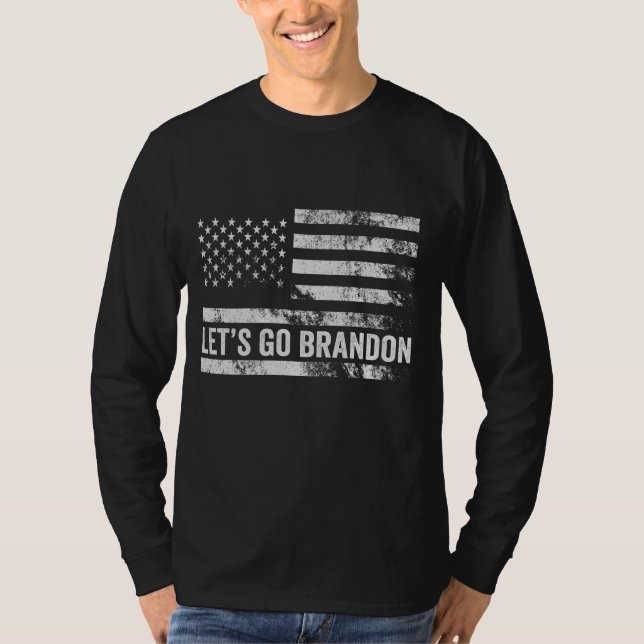 T-shirt Allons voir Brandon Funny Patriotic American Flag (Devant)