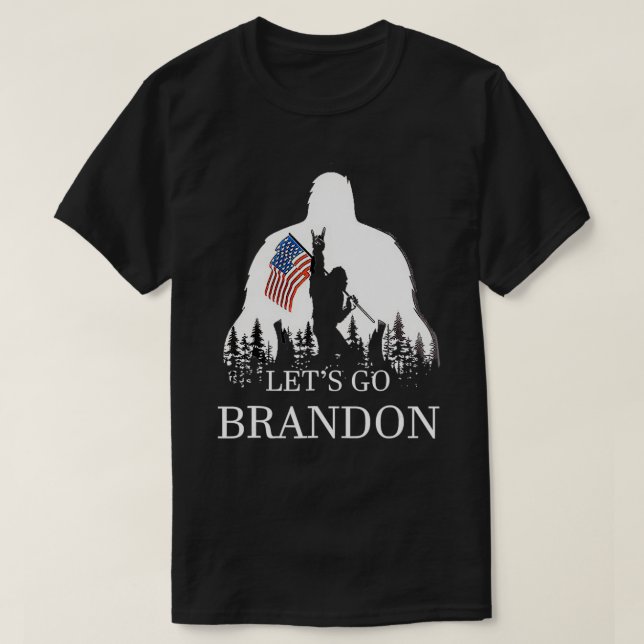T-shirt Allons voir Brandon US Drapeau Bigfoot (Design devant)