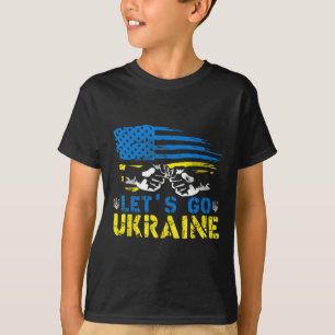 T-shirt Allons-y Drapeau ukrainien Américain Ukraine Nous