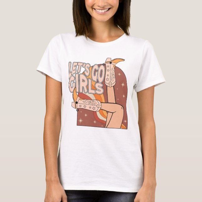 T-shirt Allons-y Fille Chapeau de Cowgirl Bottes de Cowboy (Devant)