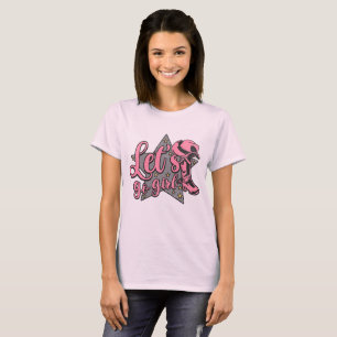 T-shirt Allons-y Fille Cowgirl Western Boot Rose