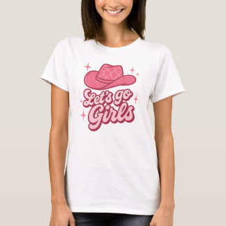 T-shirt Allons-y les Filles Chapeau de Cowgirl Rose
