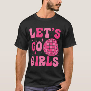 T-shirt Allons-y les filles, l'équipe de la mariée, disco