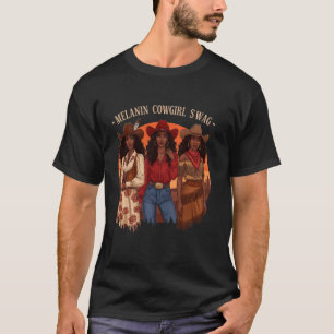 T-shirt Allons-y les Filles Rétro Western Country Mélanine