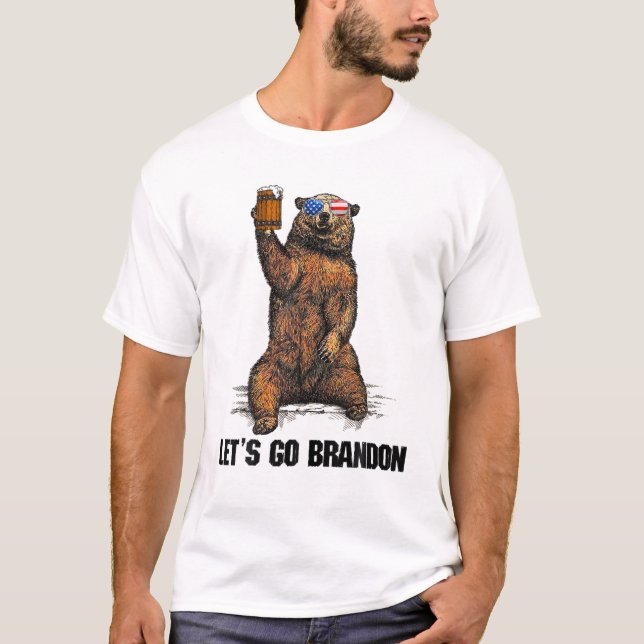 T-shirt Allons-y ours en buvant Brandon (Devant)