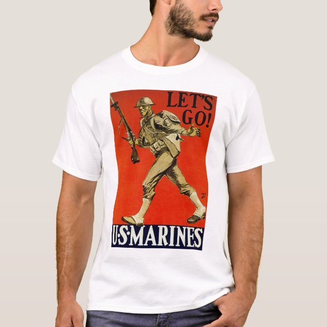 T-shirt Allons-y ! ~ US Marines (Devant)