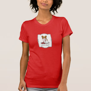 T-shirt Allons-y ! (walk) Papillon (white & red) Chien mig