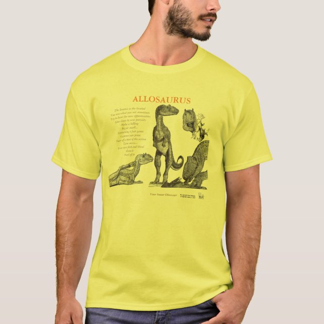 T-shirt Allosaurus votre chemise intérieure Gregory Paul (Devant)