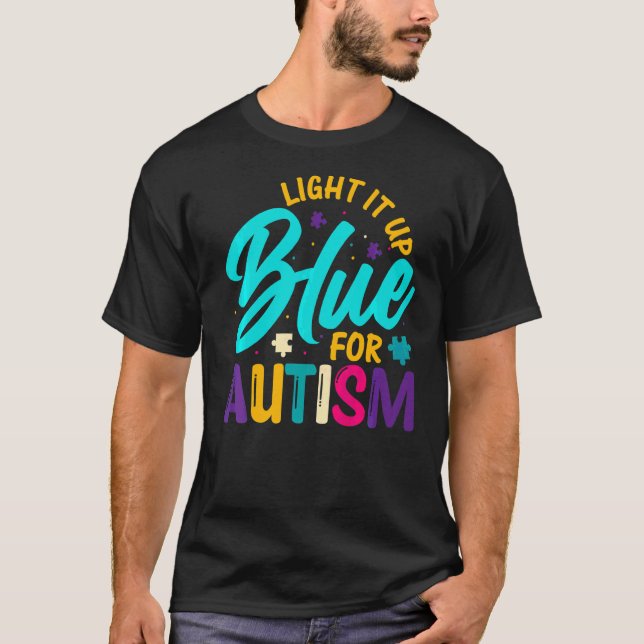 T-shirt Allumez-Le Bleu Pour L'Autisme (Devant)