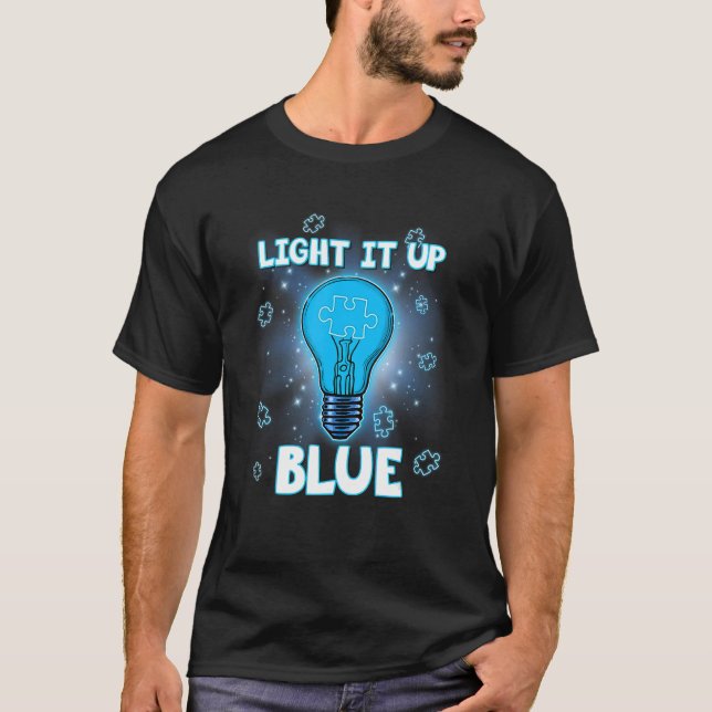 T-shirt Allumez-Le En Bleu Autisme Je Porte Du Bleu Pour L (Devant)