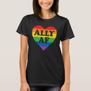 T-shirt Ally AF LGBT Heart Rainbow LGBTQ Mois Gay pride