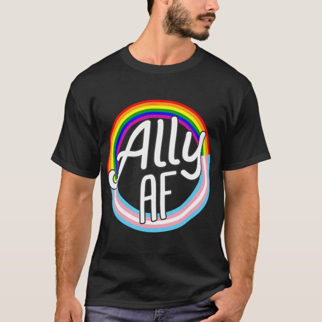 T-shirt ALLY AF rans Drapeau Amour Égalité LGB Fierté Drap (Devant)