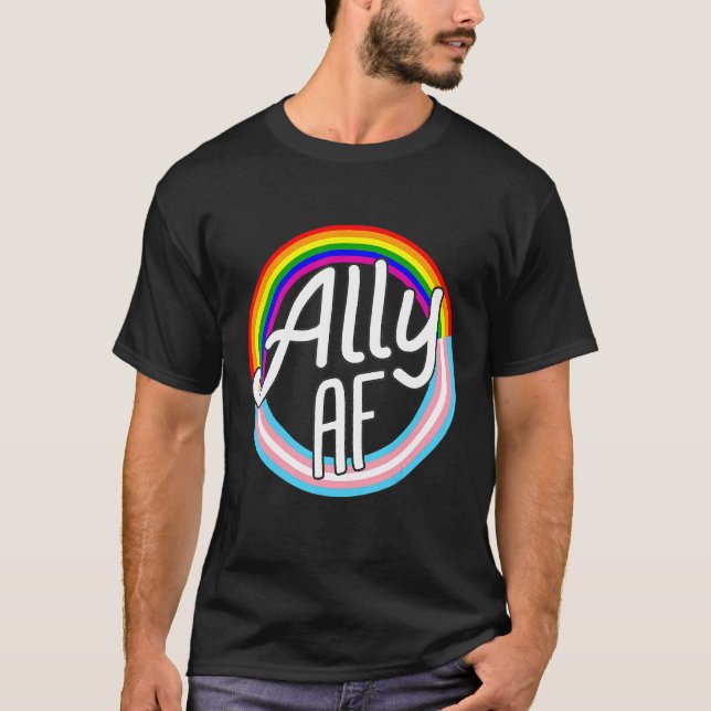 T-shirt Ally Af Trans Drapeau Amour Égalité Lgbt Fierté Dr (Devant)