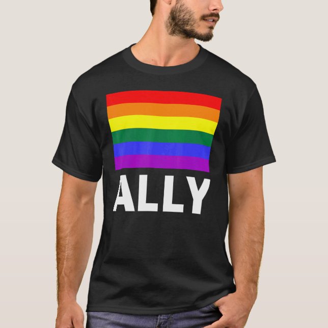 T-shirt Ally avec un arc-en-ciel (Devant)