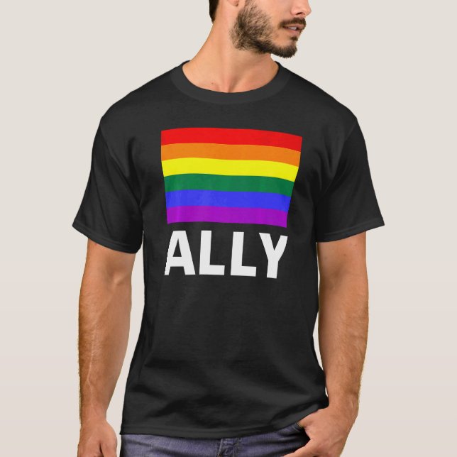 T-shirt Ally avec un arc-en-ciel (Devant)