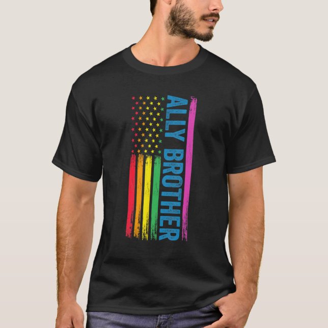 T-shirt Ally Brother Ally Lgbtq (Devant)