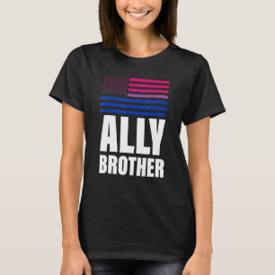 T-shirt Ally Brother Bisexual Drapeau Lgbt Gay pride