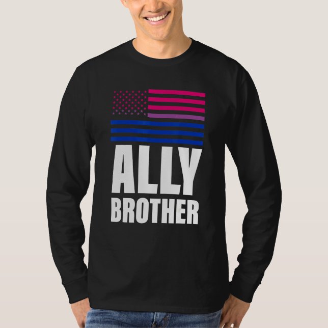 T-shirt Ally Brother Bisexual Drapeau Lgbt Gay pride (Devant)
