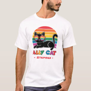 T-shirt Ally Cat - Chat noir avec lunettes de soleil arc-e