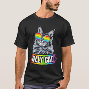 T-shirt Ally Cat Straight LGBT Supporter Gay pride Ally Ra