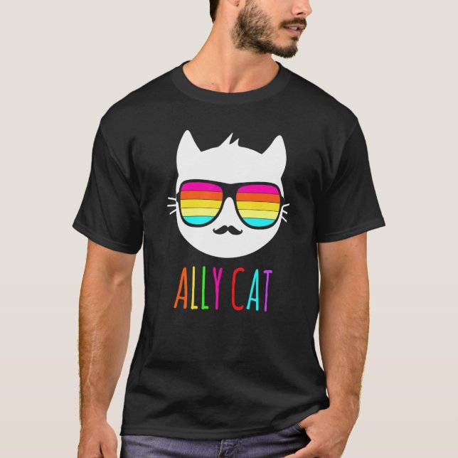 T-shirt Ally Chat Lgbt Gay Rainbow Pride Drapeau Garçons H (Devant)