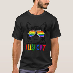 T-shirt Ally Chat Lgbt Gay Rainbow Pride Drapeau Garçons H