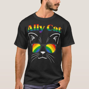 T-shirt Ally Chat Lunettes de soleil Gay Rainbow Pride Sou