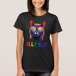 T-shirt Ally Chat Lunettes de soleil LGBT LGBTQ Gay pride