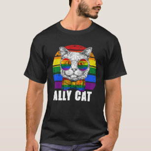 T-shirt Ally Chat Rainbow Lunettes de soleil Lgbt Gay prid