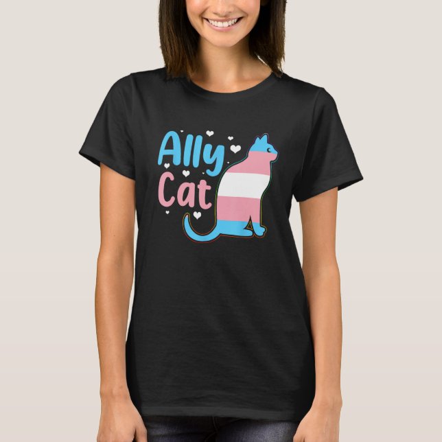 T-shirt Ally Chat Transgenre Pride Chat Kitten LGBT Trans (Devant)