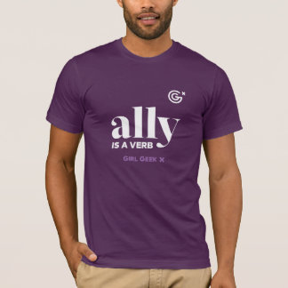 T-shirt Ally est un verbe - Logo blanc sur les mauviettes 