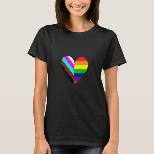 T-shirt Ally Heart LGBTQ - Gay pride de drapeau arc-en-cie (Devant)