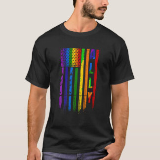 T-shirt Ally LGBT LGBTQ Rainbow Pride Drapeau Américain 4e