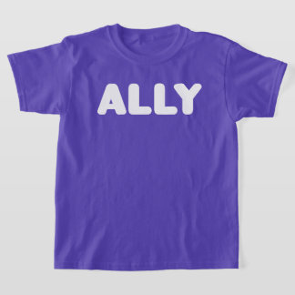T-shirt Ally LGBT Stright Allies Spirit Day Blanc Violet