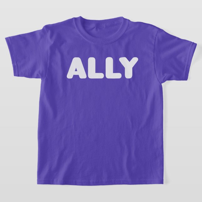 T-shirt Ally LGBT Stright Allies Spirit Day Blanc Violet (Poser)