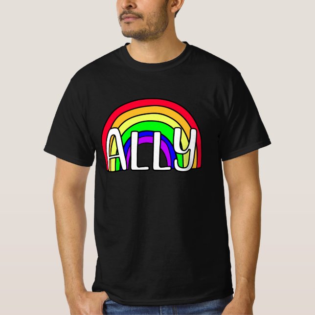 T-shirt Ally LGBTQIA+ Arc-en-ciel | Indicateur de fierté (Devant)