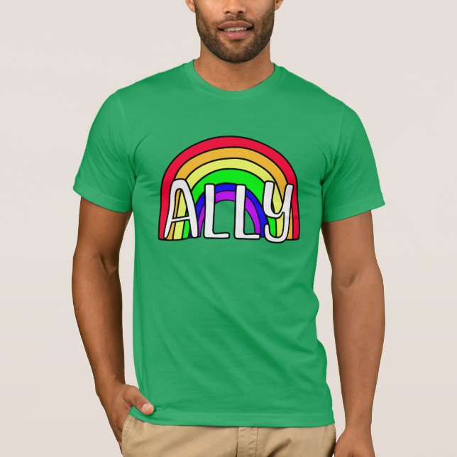 T-shirt Ally LGBTQIA+ Arc-en-ciel | Indicateur de fierté (Devant)
