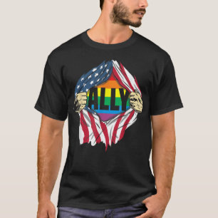 T-shirt Ally Mouvement LGBTQ Gay Transgender Pride Parade