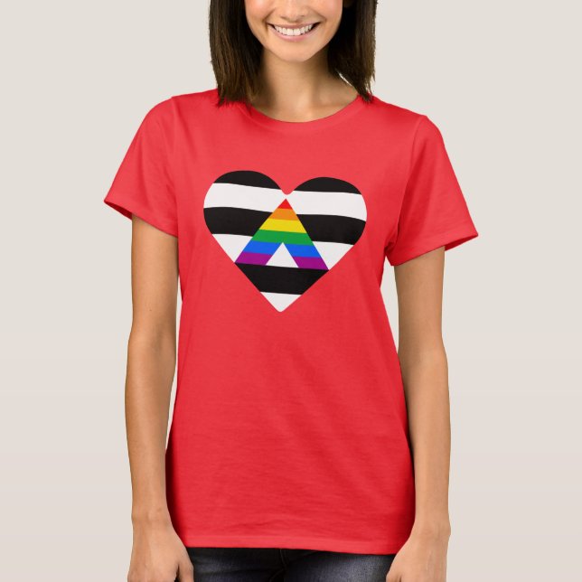 T-Shirt Ally Pride cœur (Devant)